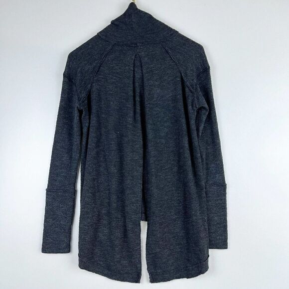 Free People We The Free XS Oversized Gray Split Back Turtleneck Top - Picture 5 of 5